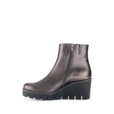 Bottines bronze en cuir lisse