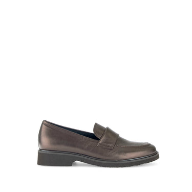 Mocassins bronze en cuir lisse