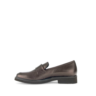 Mocassins bronze en cuir lisse