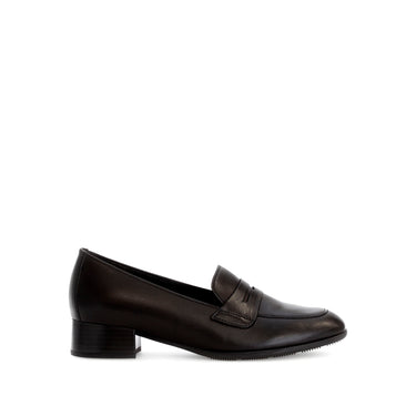Mocassins noirs en cuir lisse