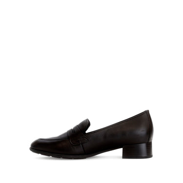 Mocassins noirs en cuir lisse