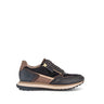 Baskets marron en combinaison cuirs