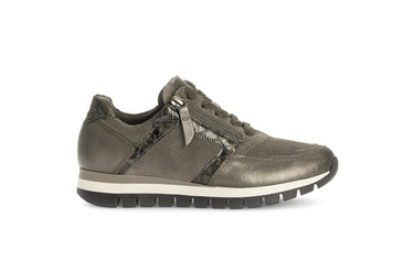 Baskets taupe en cuir et nubuck