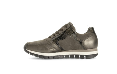 Baskets taupe en cuir et nubuck
