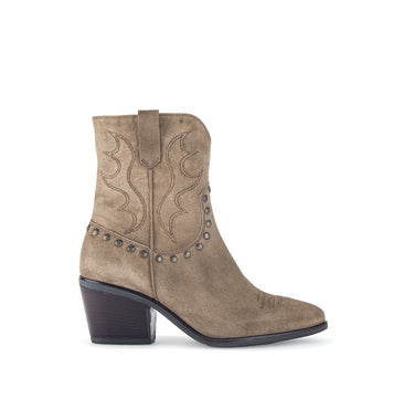 Bottine Mids taupes en cuir velours