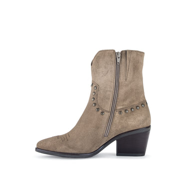 Bottine Mids taupes en cuir velours
