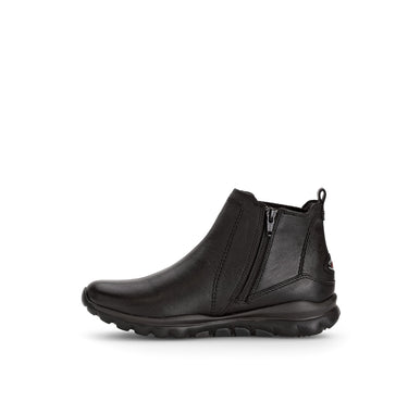 Bottines noirs en cuir lisse