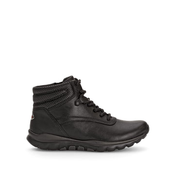 Baskets montantes noires en cuir lisse
