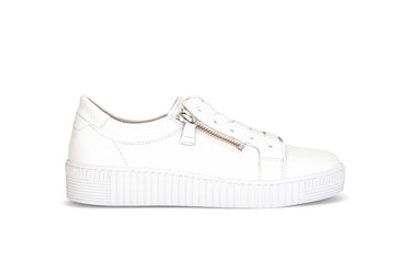 Baskets blanches en cuir lisse