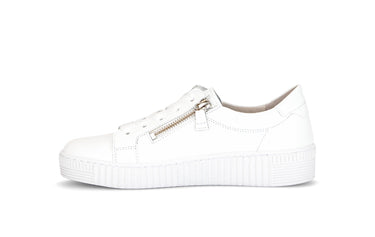 Baskets blanches en cuir lisse