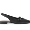 Escarpins à bride arrière noire en cuir lisse