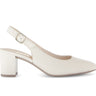 Escarpins à bride arrière beige en cuir lisse