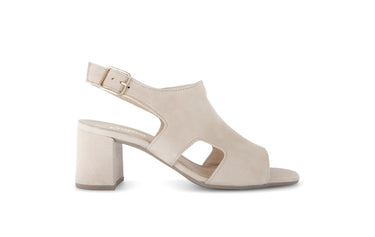Sandales beiges en cuir velours