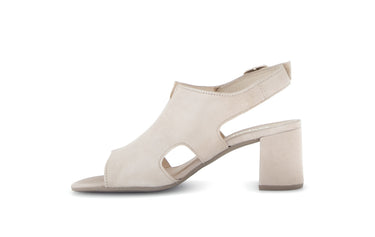 Sandales beiges en cuir velours