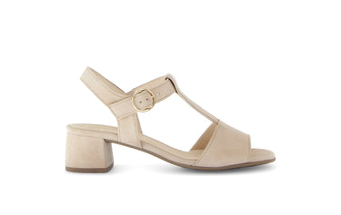 Sandales beiges en cuir velours