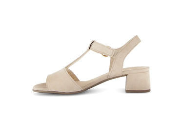 Sandales beiges en cuir velours