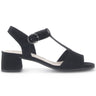Sandales noires en cuir velours