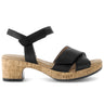 Sandales noires en cuir lisse