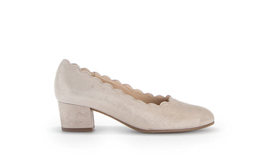 Escarpins beige-dorés en cuir métallisé