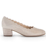 Escarpins beige-dorés en cuir métallisé