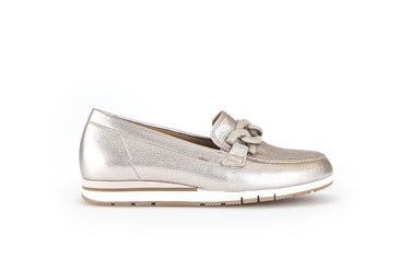Ballerines dorées en cuir métallisé