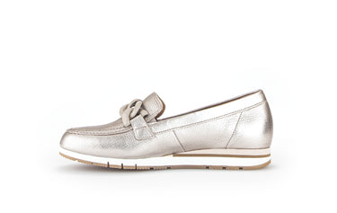 Ballerines dorées en cuir métallisé