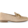 Mocassins beiges en cuir velours