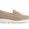 Mocassins beiges en cuir velours