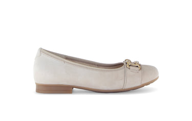 Ballerines beiges en cuir velours
