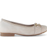 Ballerines beiges en cuir velours