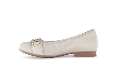 Ballerines beiges en cuir velours