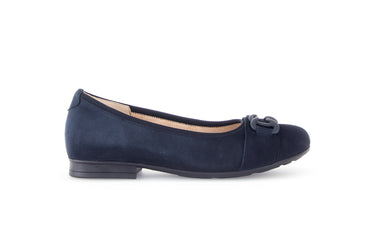 Ballerines bleues en cuir velours