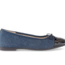 Ballerines bleues en combinaison cuir et textile