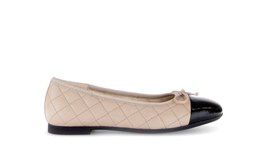 Ballerines bleues en cuirs combinés