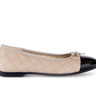 Ballerines bleues en cuirs combinés