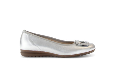 Ballerines métalliques en cuir lisse