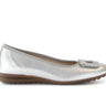 Ballerines métalliques en cuir lisse