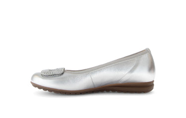 Ballerines métalliques en cuir lisse