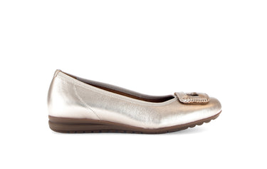 Ballerines dorées en cuir métallisé