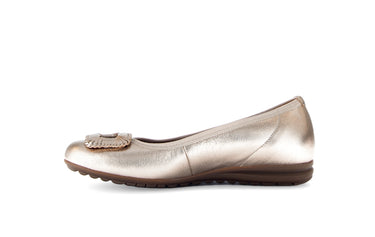 Ballerines dorées en cuir métallisé