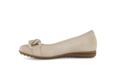Ballerines beiges en cuir