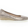 Ballerines beige-dorées en cuir métallisé