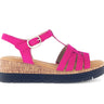 Sandales rose foncé en cuir velours