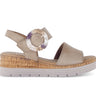Sandales beiges en cuir velours