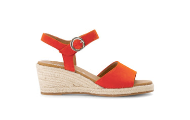 Sandales oranges en cuir velours