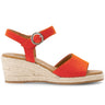Sandales oranges en cuir velours