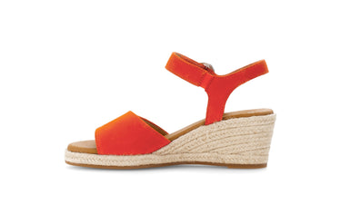 Sandales oranges en cuir velours