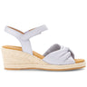 Sandales bleues en cuir lisse