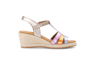 Mules dorées-multi en cuir métallisé
