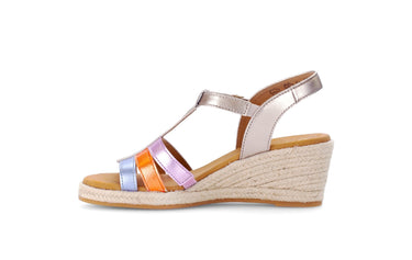 Mules dorées-multi en cuir métallisé